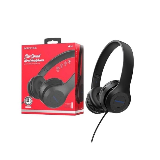 HEADPHONE BOROFONE BO5 WITH MIC BLACK